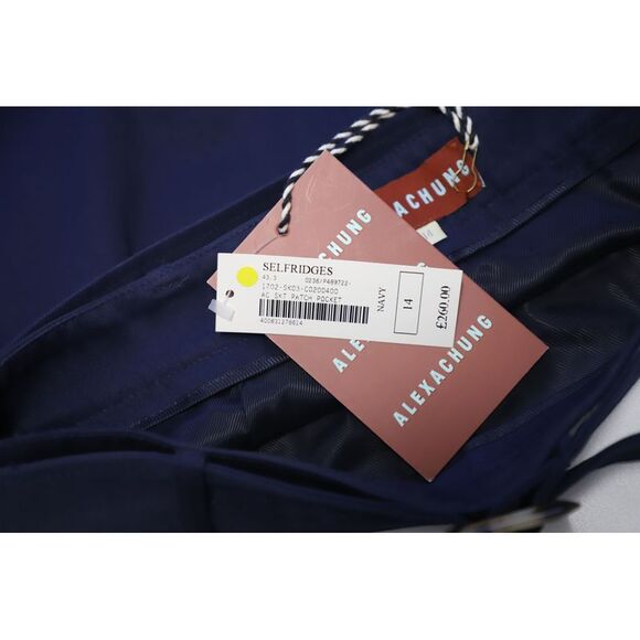 Alexa Chung Patch Pocket Mini Skirt in Navy Blue Cotton